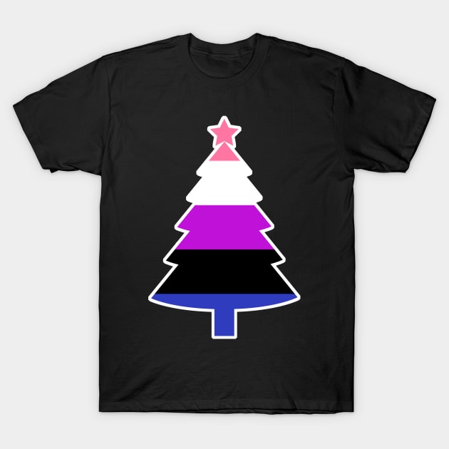 Christmas Tree LGBT Flag Genderfluid T-Shirt by aaallsmiles